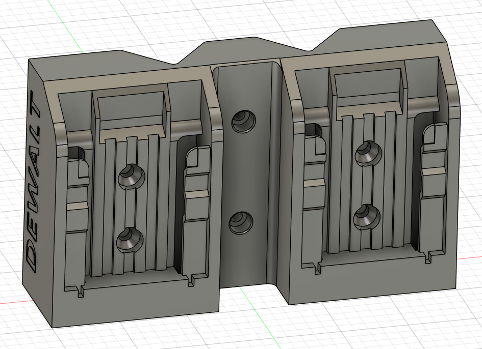 Dewalt battery holder for Raskog IKEA cart 3D model thumbnail