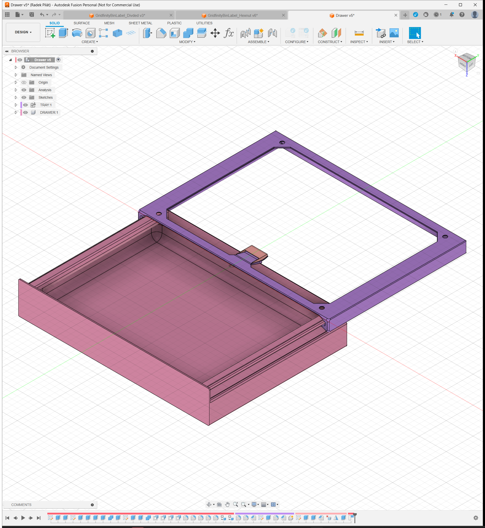 Elegant Under Desk Drawler (parametric; f3d)