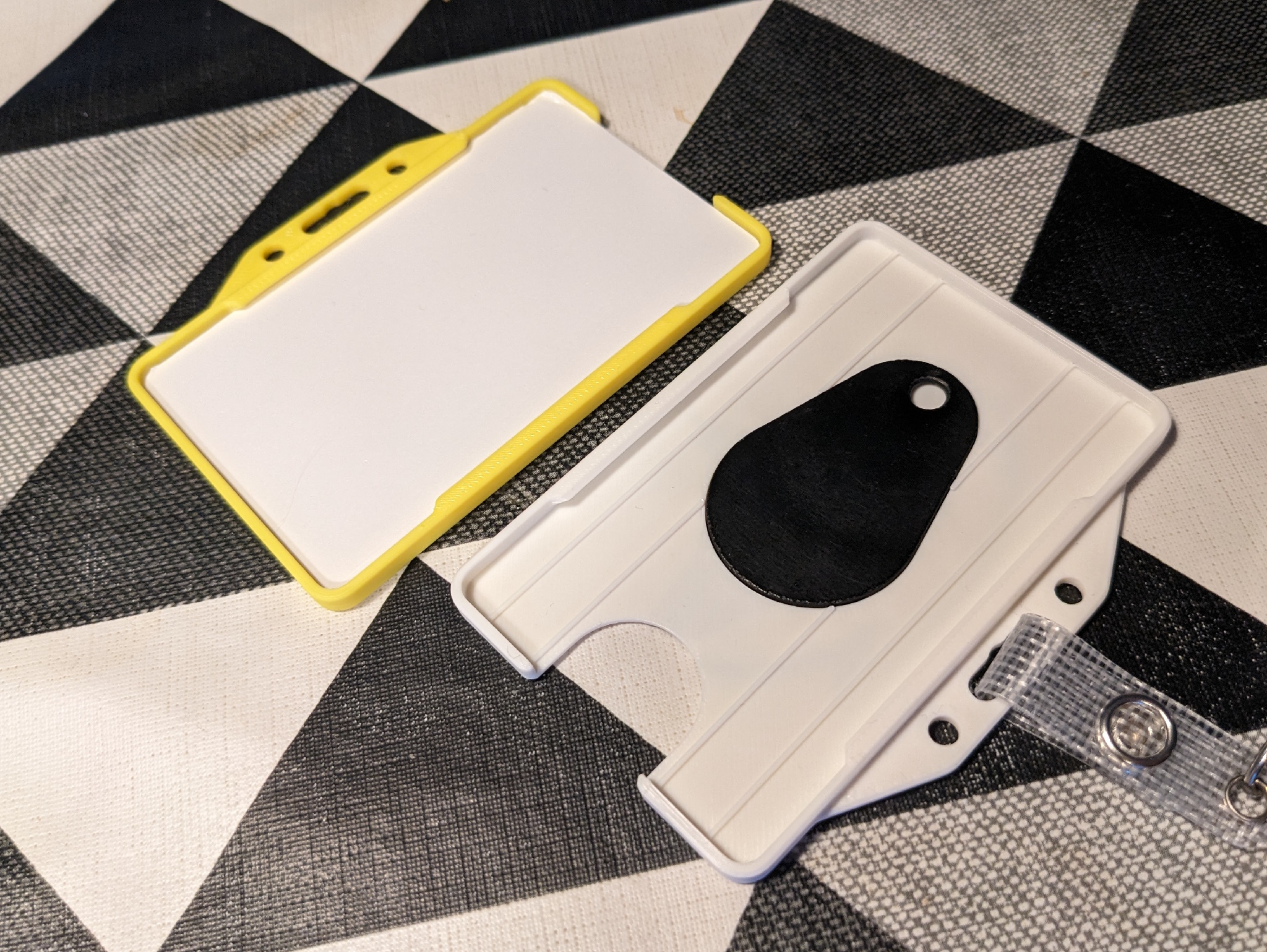 ID badge holder with key compartment