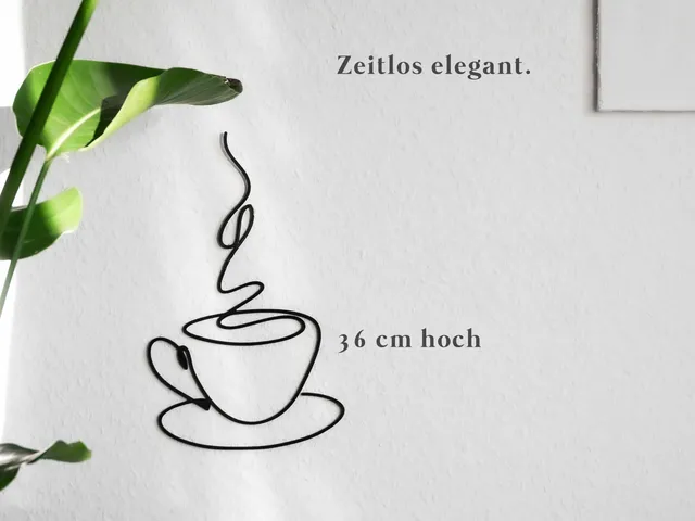 Coffee Cup Wall Art Line Art