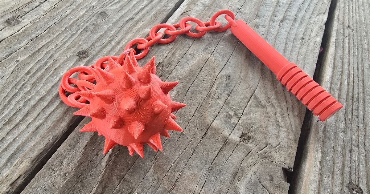 Spiked Mace on Chain by BunnyHop3DPrints Download free STL model