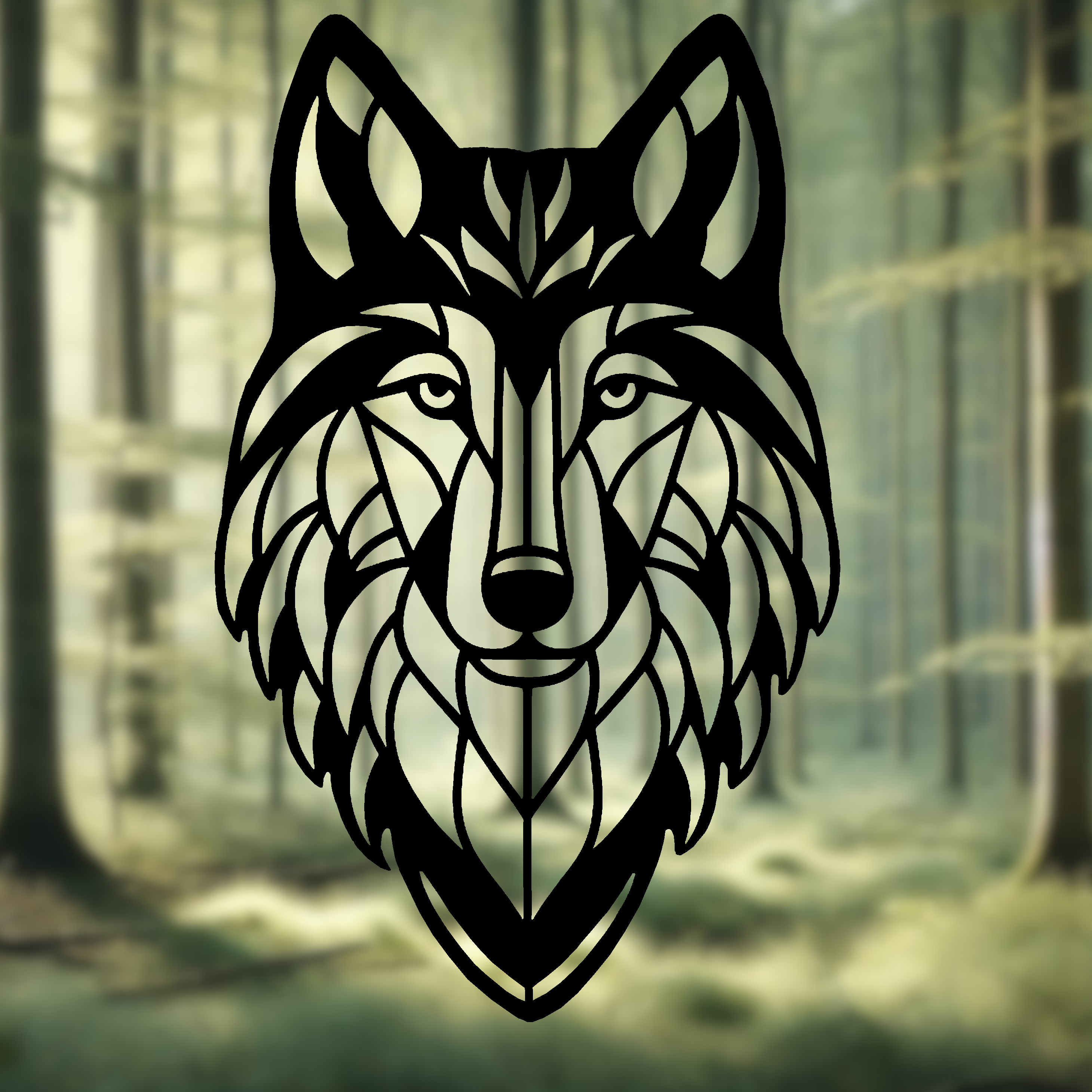 Wolf Geometric Mandala Art - wallart silhouette