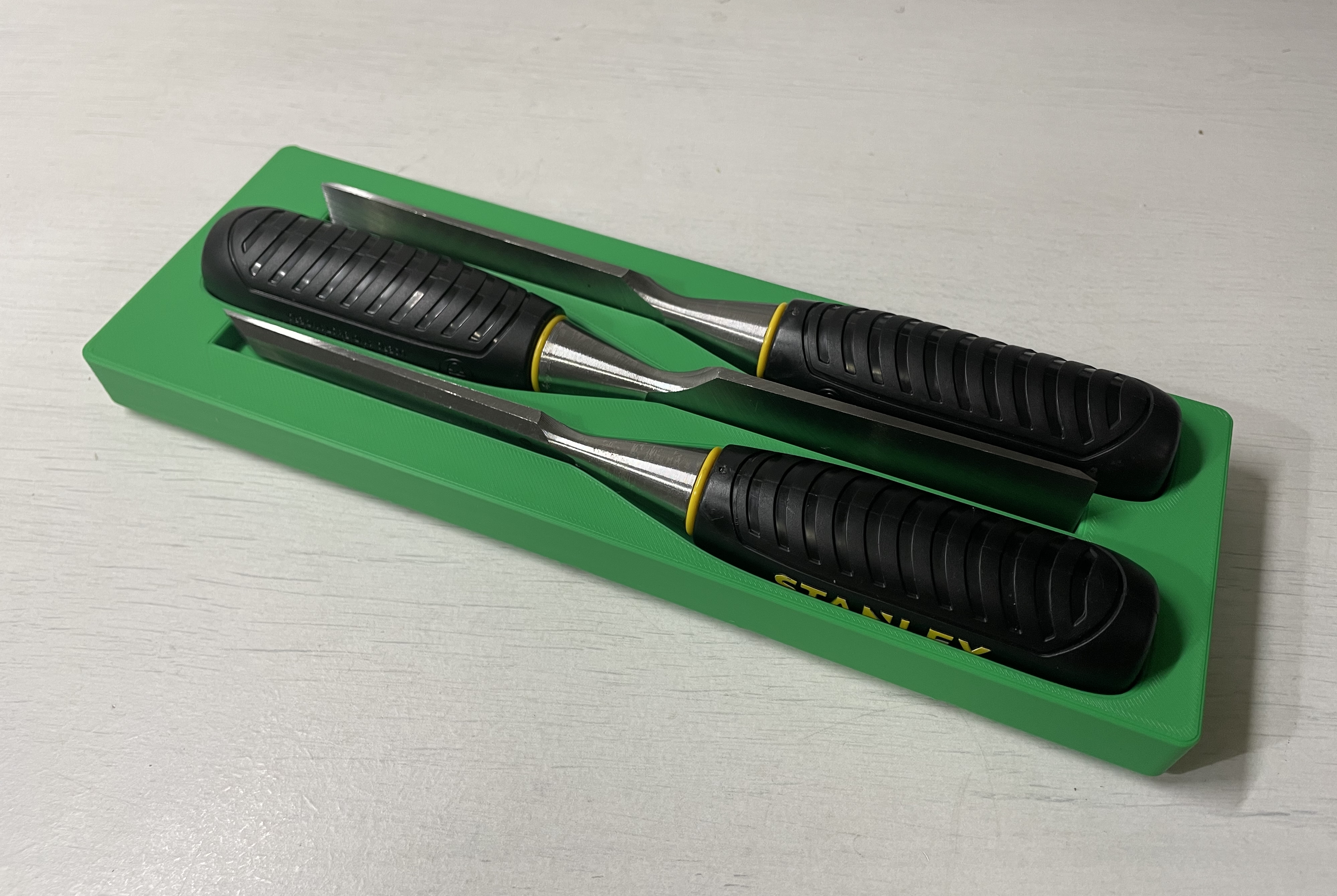 Gridfinity holder for Stanley chisels