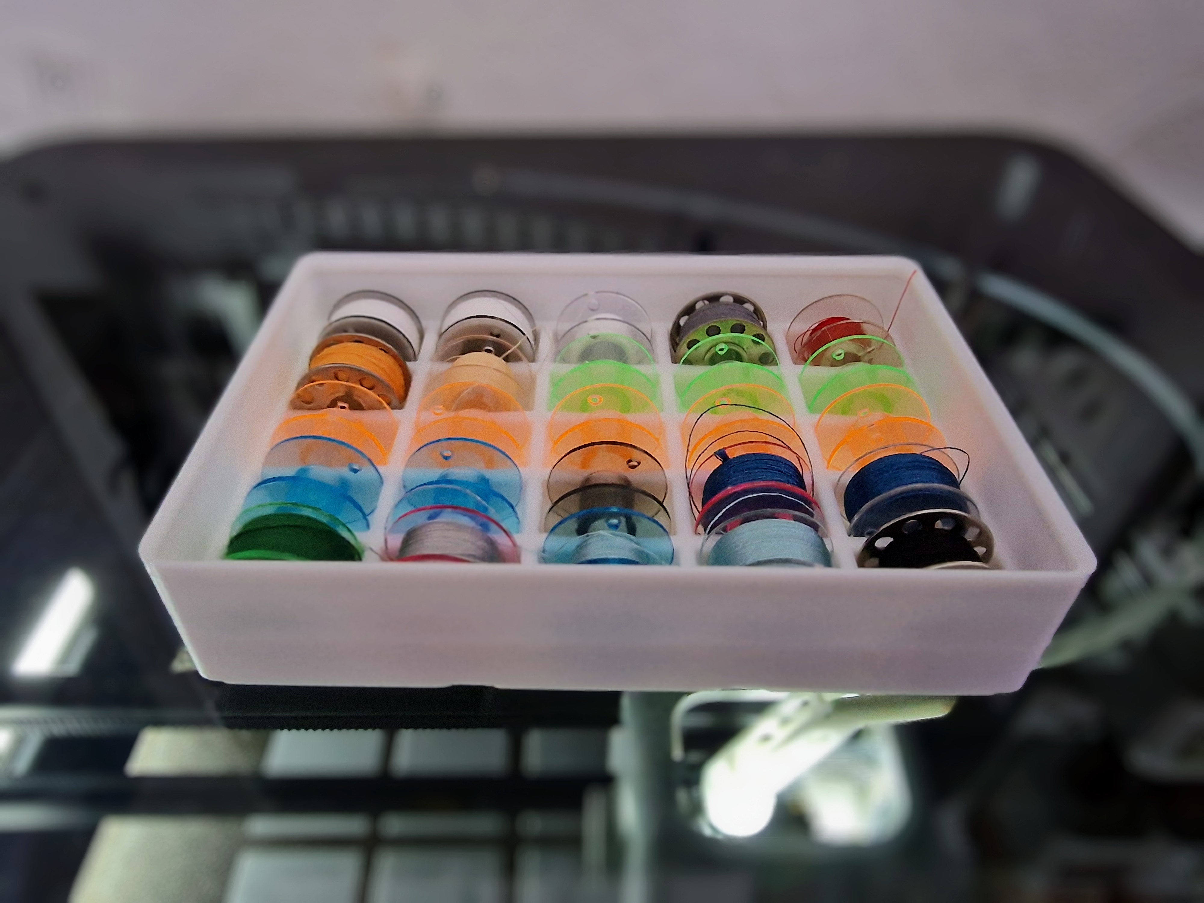 Gridfinity stackable sewing bobbin bin