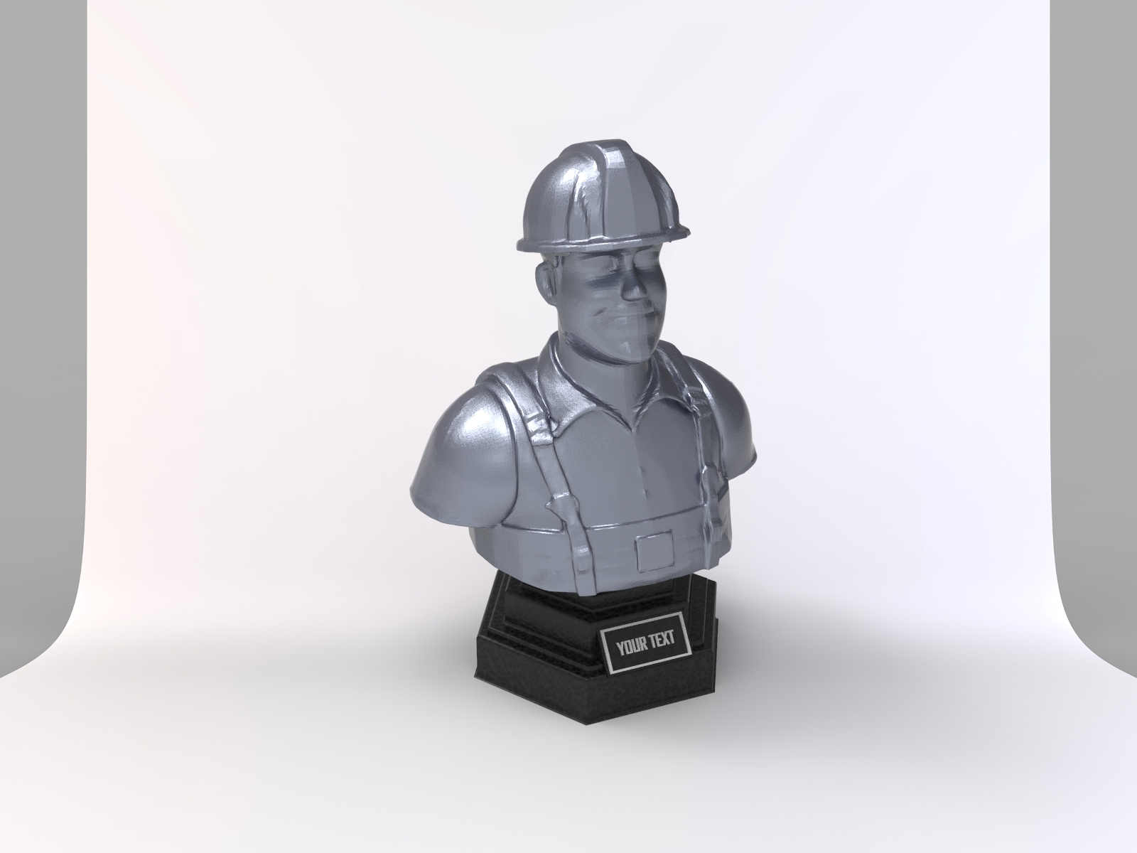 Construction Worker / Handyman Bust With Custom Text