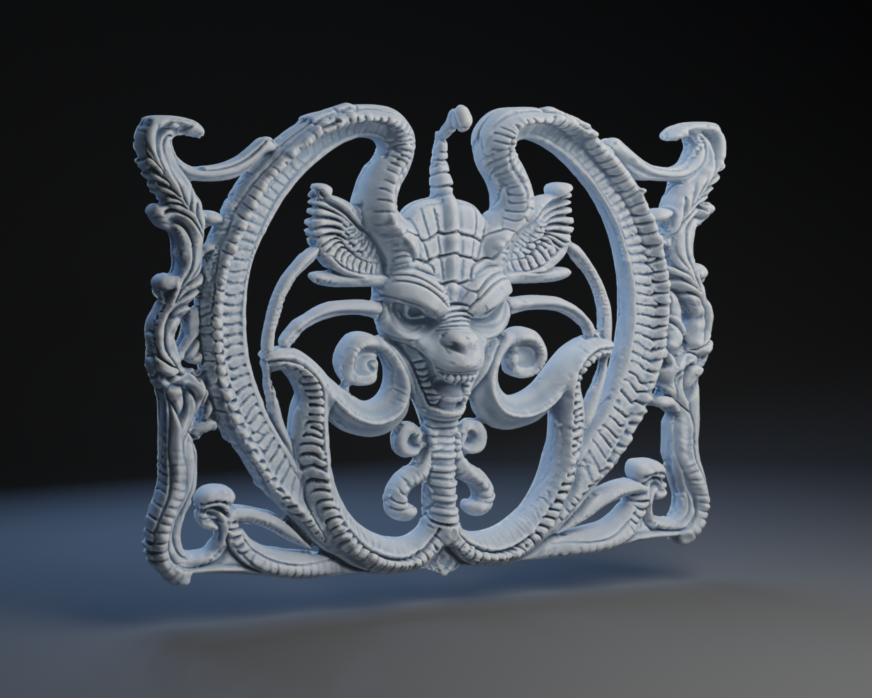Alien Temple Bas-Relief