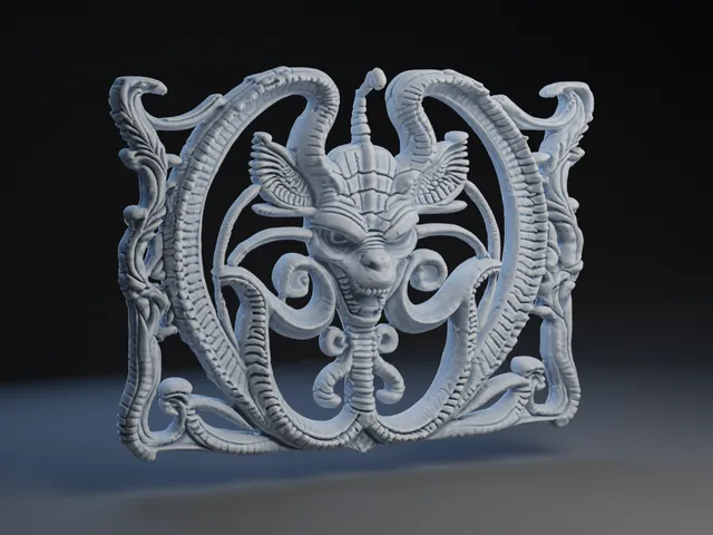 Alien Temple Bas-Relief