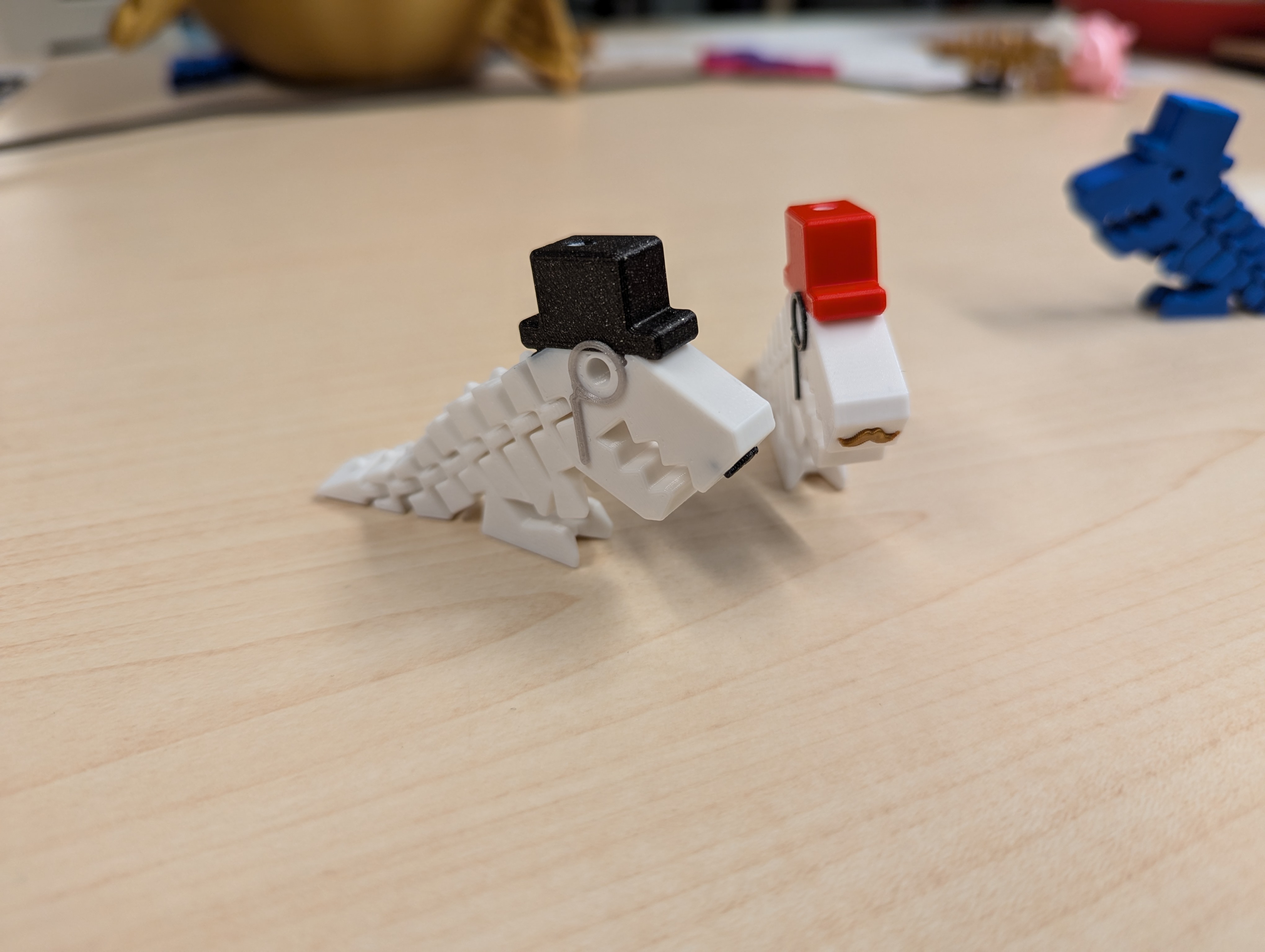 Top Hat, Monocle, and Moustache Flexi-Rex (optional keychain hole)