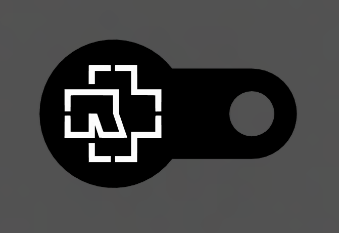 Shopping cart token  with the Rammstein motif / Žeton nákupního košíku s motivem Rammstein