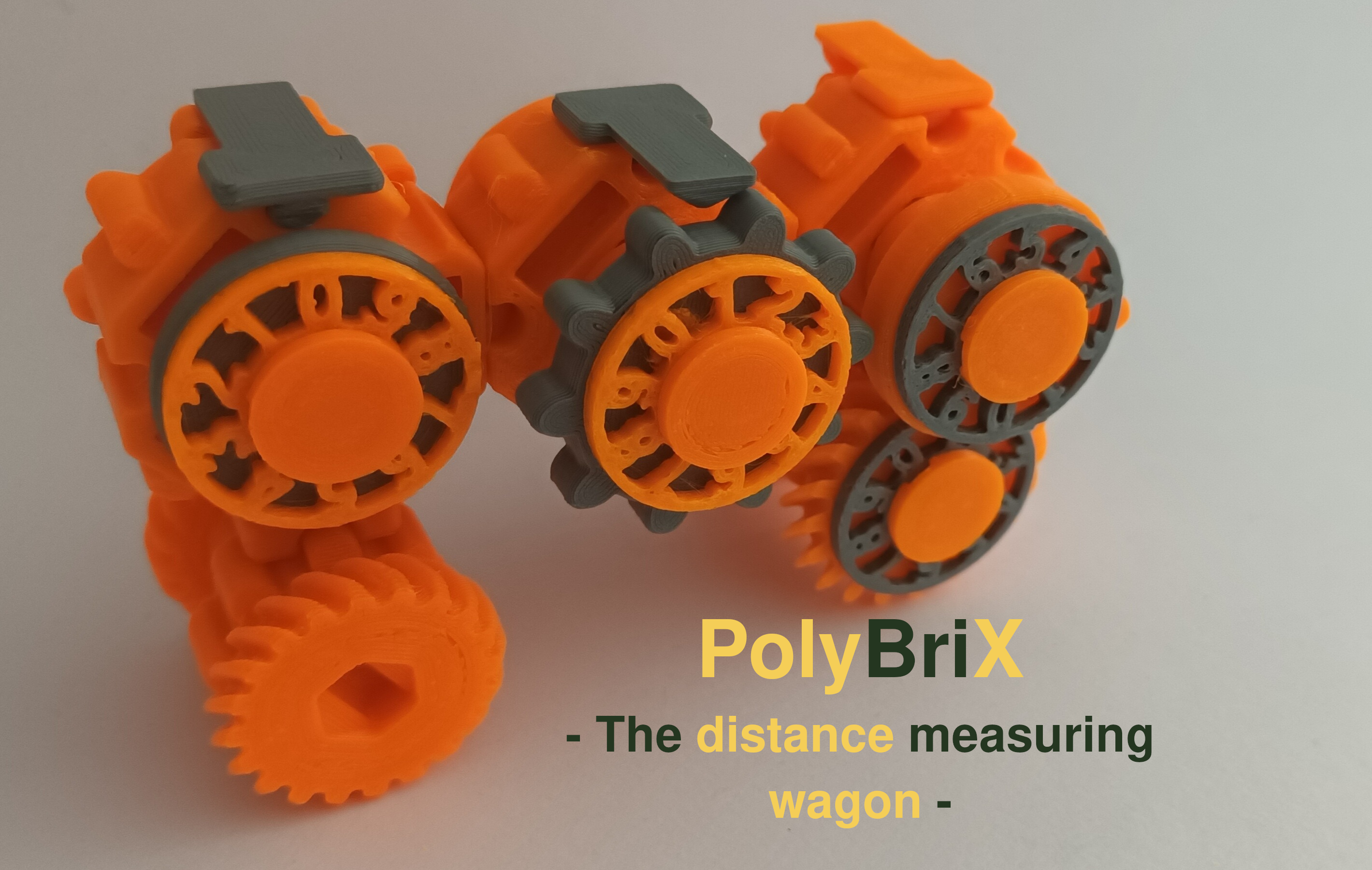 The PolyBriX distance measuring wagon ( it works on wooden rails too )