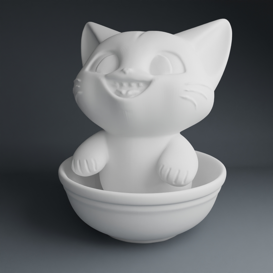 Cute cat in a bowl