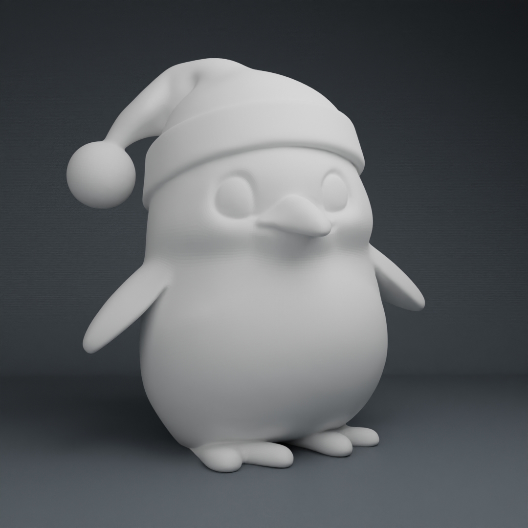 Cute pinguin with santa hat