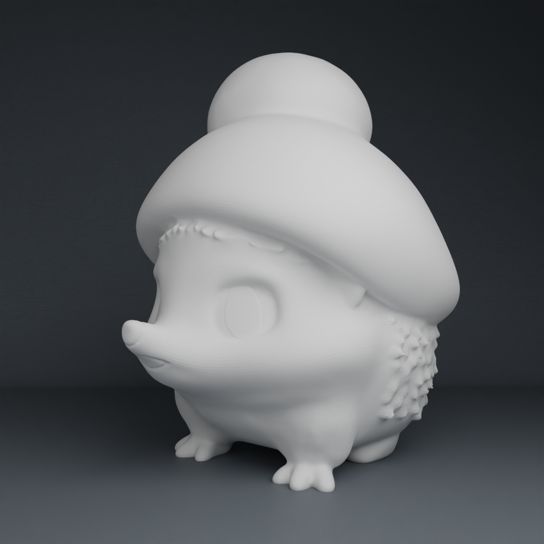 Cute hedgehog with a hat