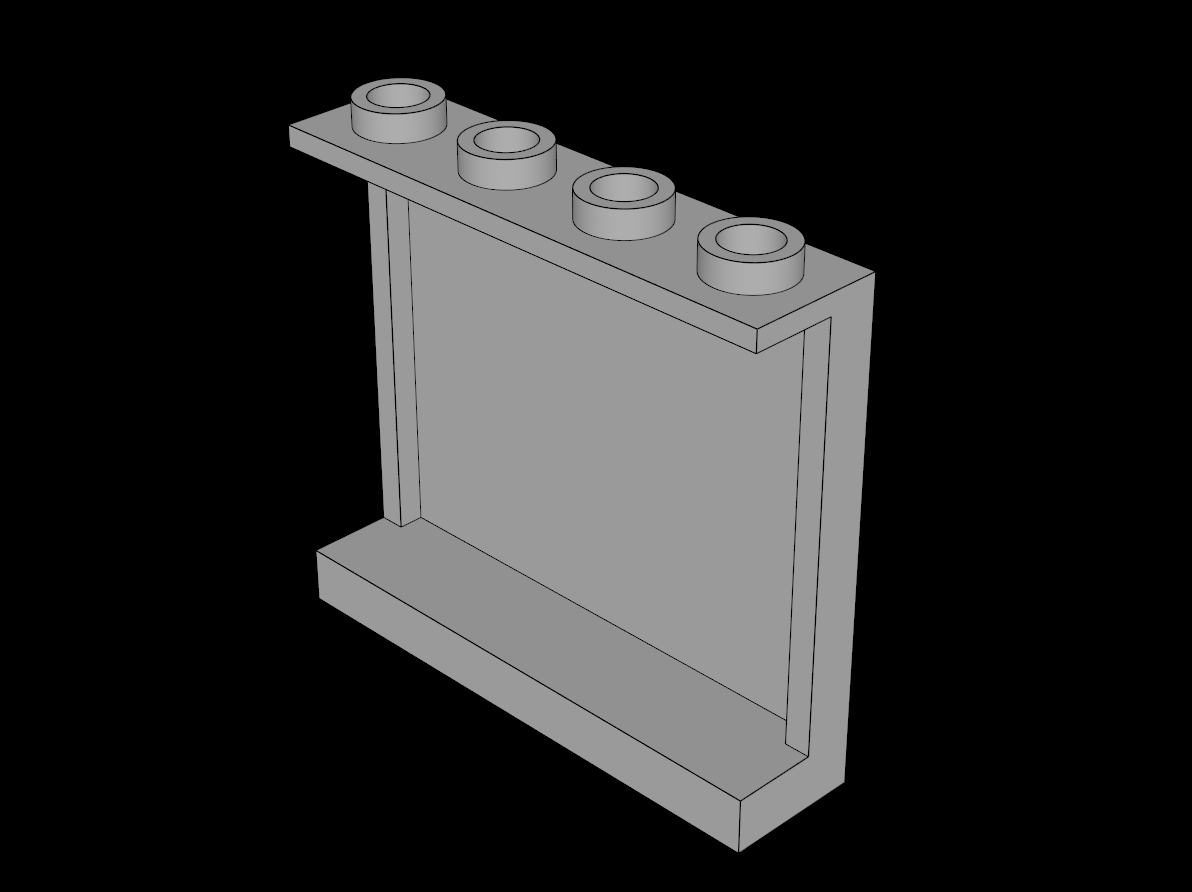 Lego Compatible (60581.dat) Panel  1 x  4 x  3 Reinforced