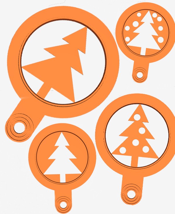 COFFEE CUP 4 TEMPLATES CHRISTMAS TREE STENCILS
