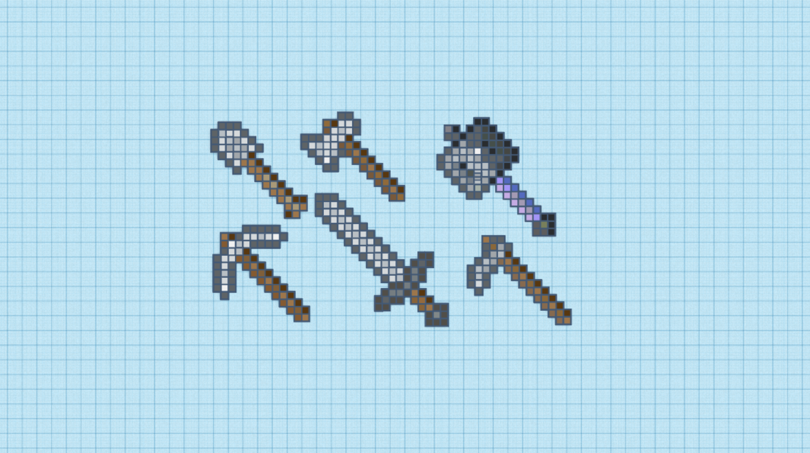 Assortment of Minecraft tools