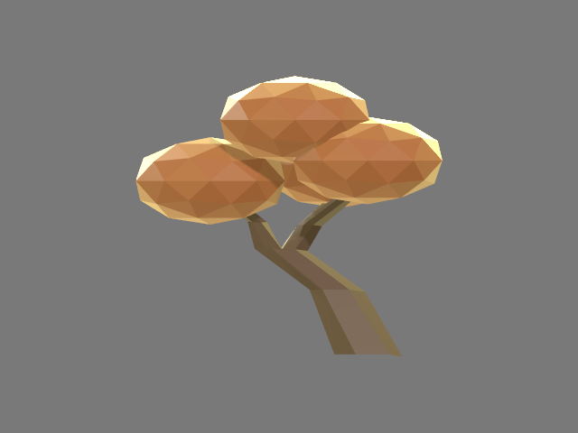 low poly savannah tree