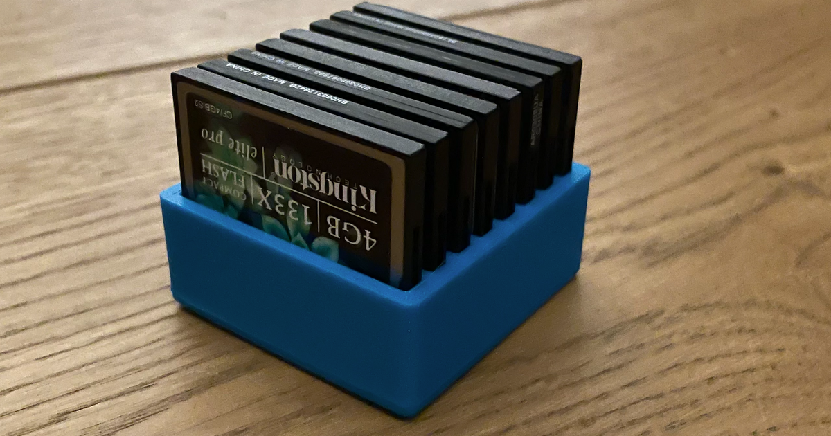 Compact Flash Cards Holder (8 Cards) by loicloic Download free STL