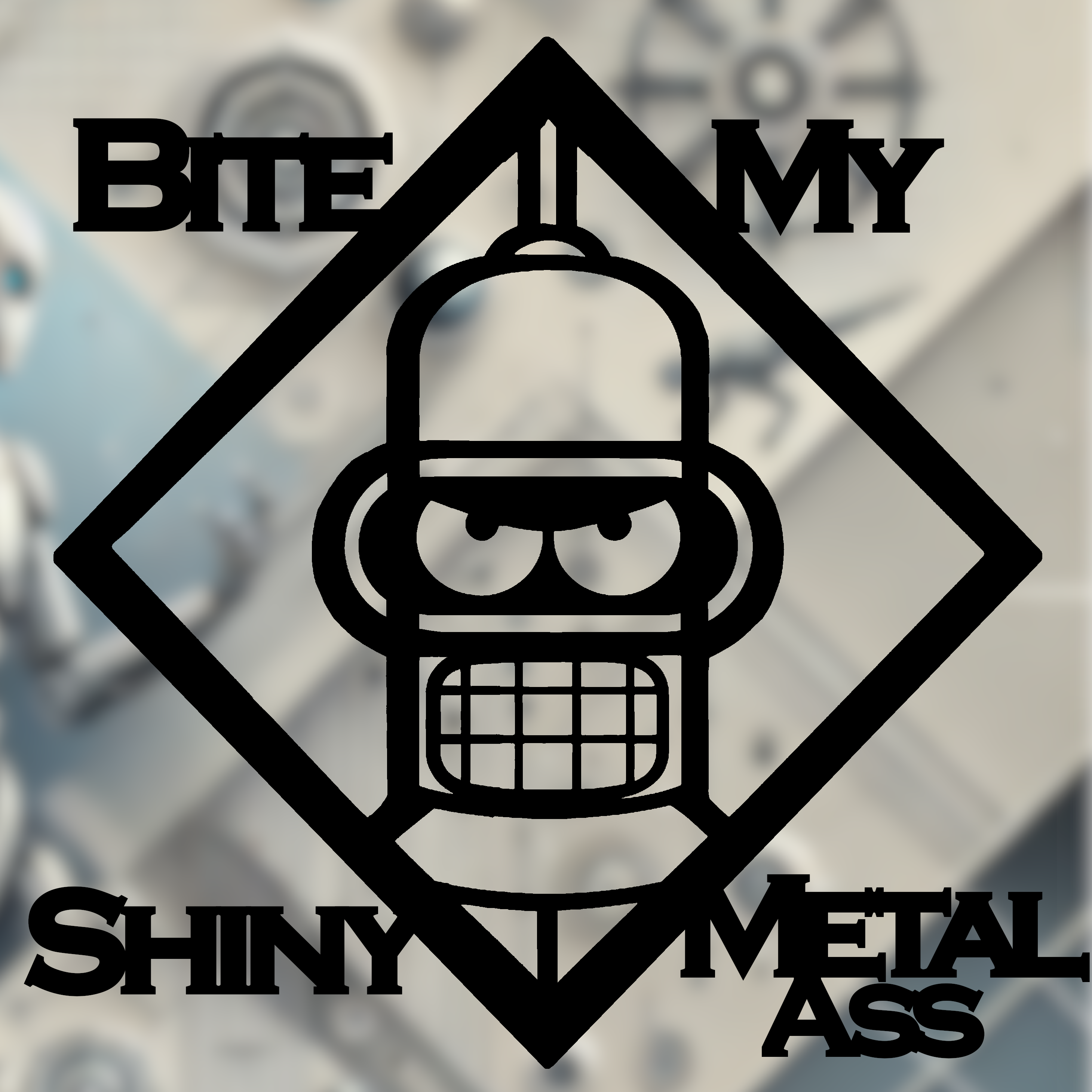Angry Bender Futurama 2D wall art
