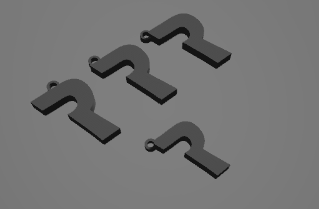 Futuristic R Keychain