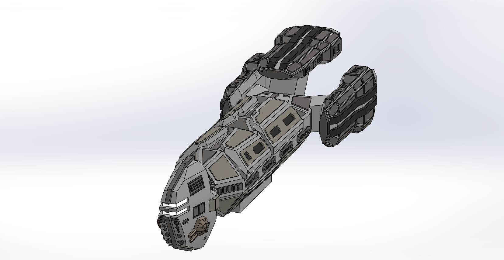 Syndic Class Destroyer, Starwars Thrawn, Armada Scale with Post Stand