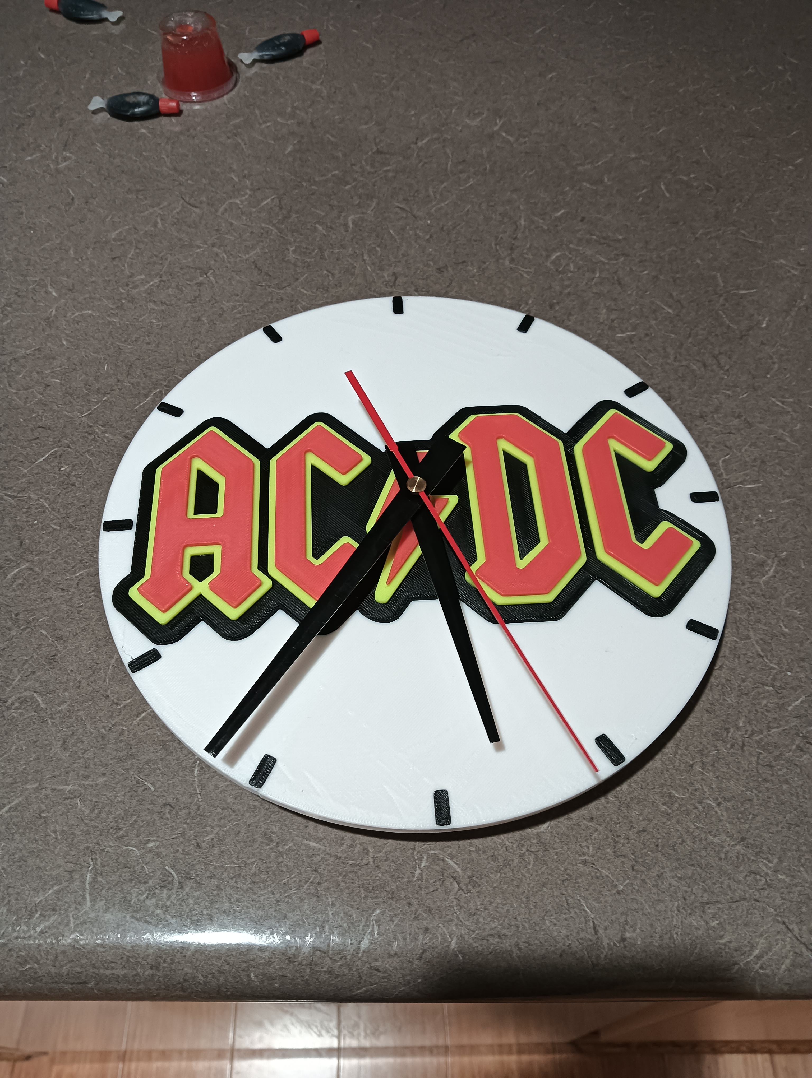 acdc clock rock n roll multicolor