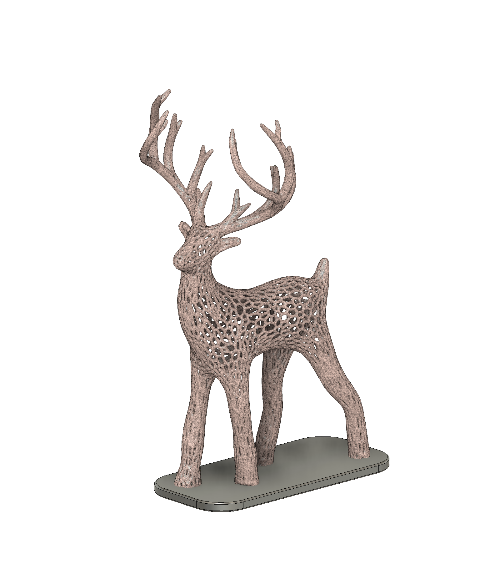 Voronoi Deer Ornament with Baseplate