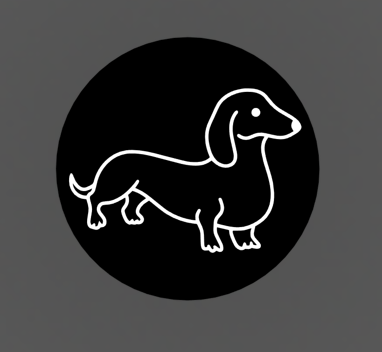 Coaster with dachshund motif / Podtácek s motivem jezevčíka