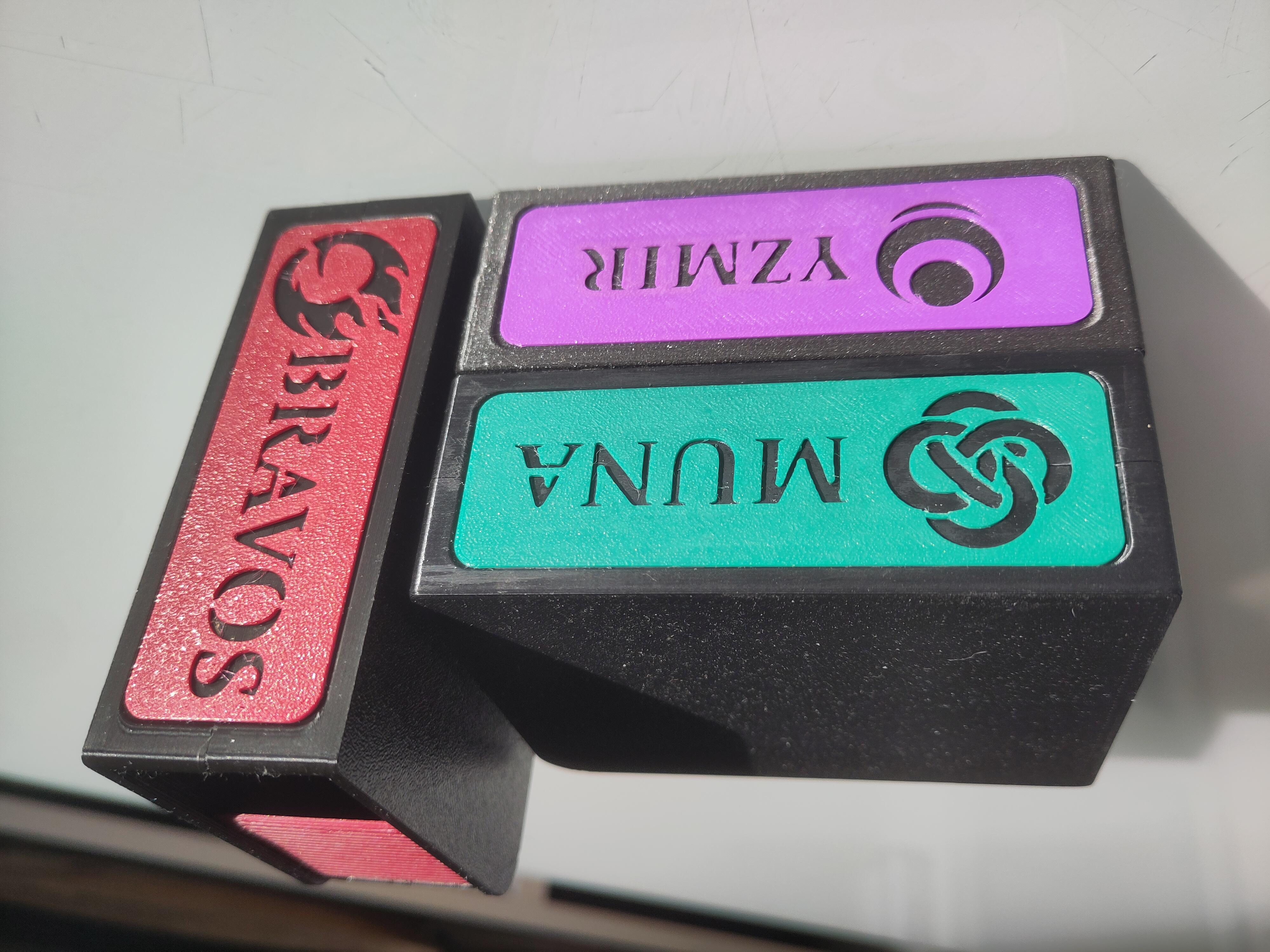 Deck box with labels for Altered TCG Card game