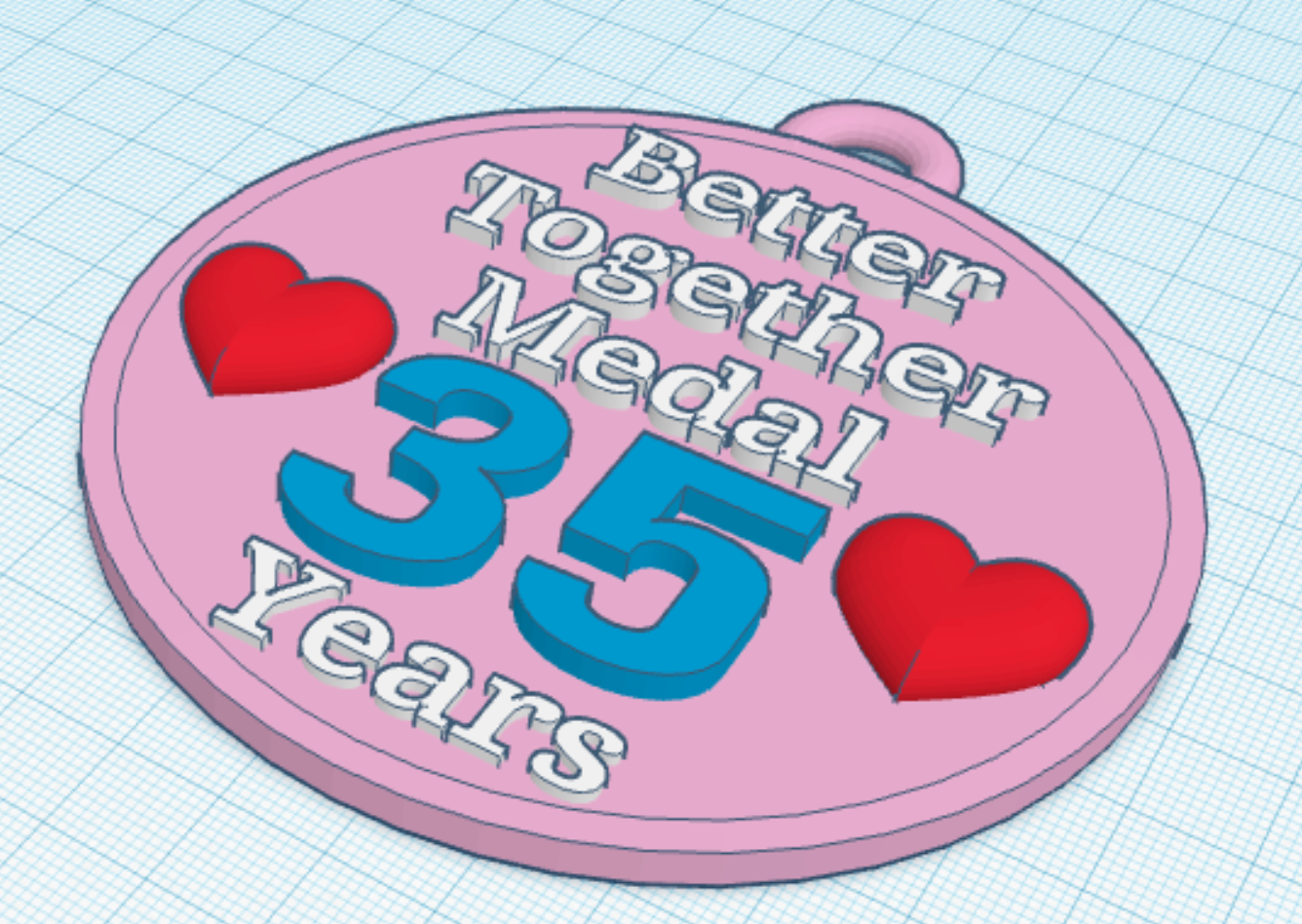 Wedding Anniversary 35 Years "Medal"