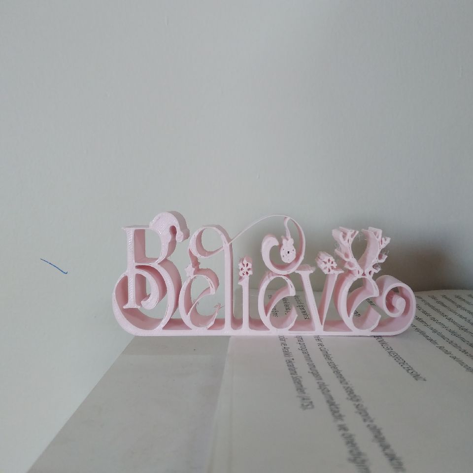 "İnan" yazılı 3D yazdırılabilir masaüstü dekor p (Sadece Plastik Aparattır!!!)