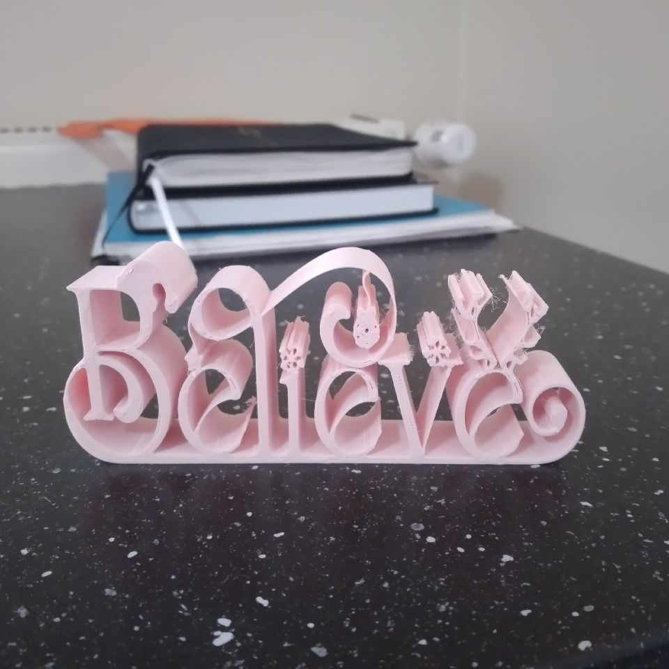 "İnan" yazılı 3D yazdırılabilir masaüstü dekor p (Sadece Plastik Aparattır!!!)