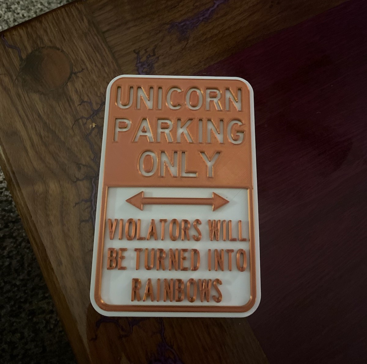 Unicorn Parking Only Sign