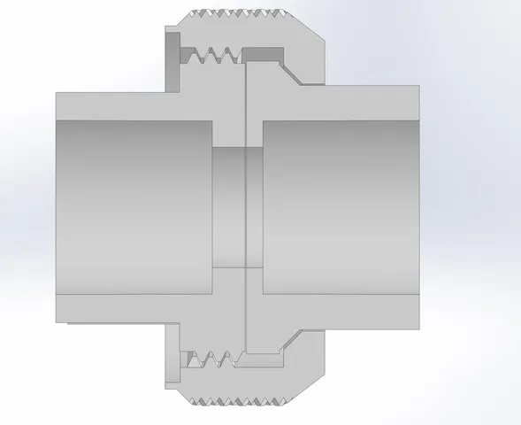 Union fitting for 0.5" PVC