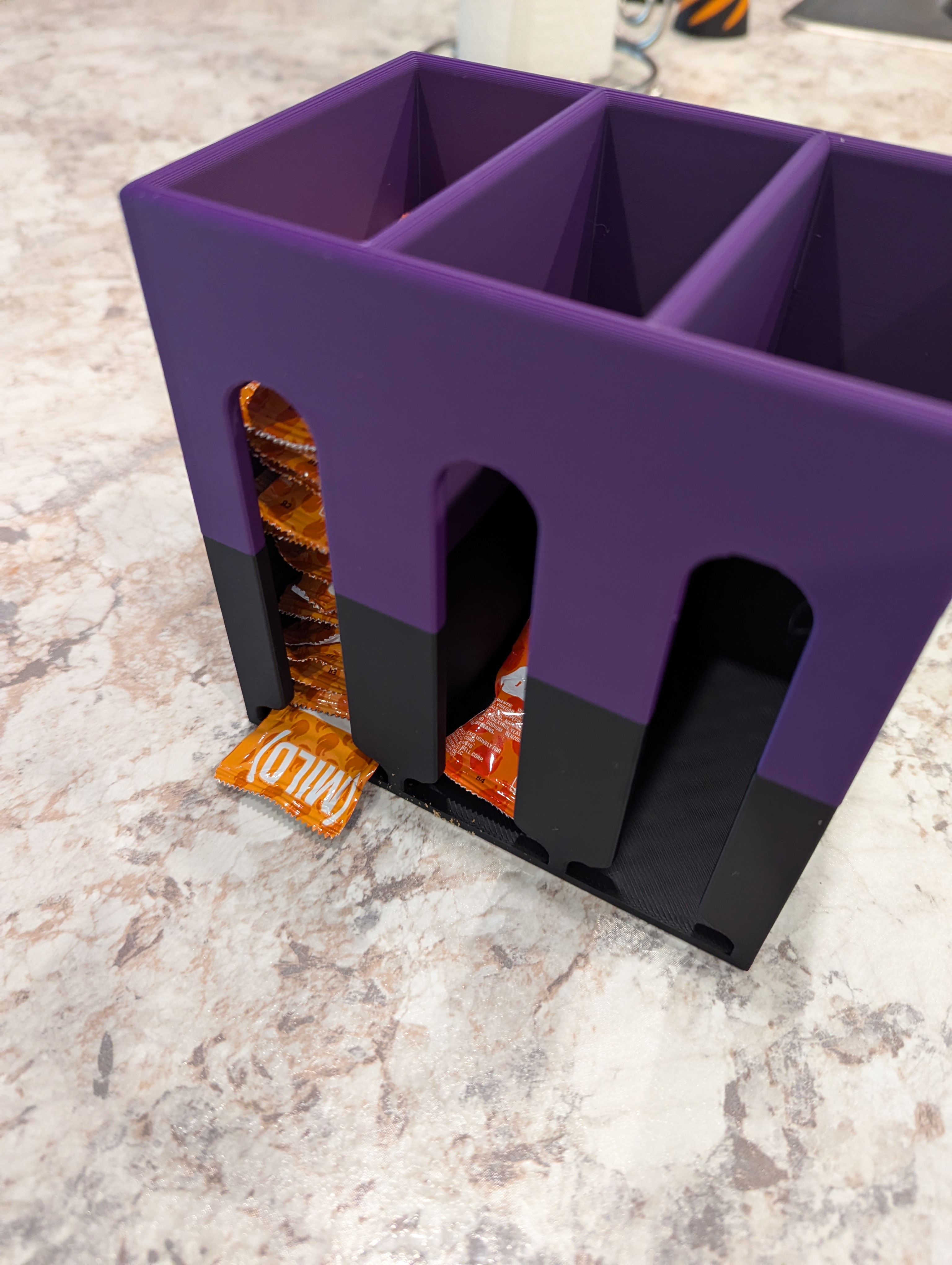 Condiment pack holder (ketchup, mustard,mayo,taco sauce,soy sauce)