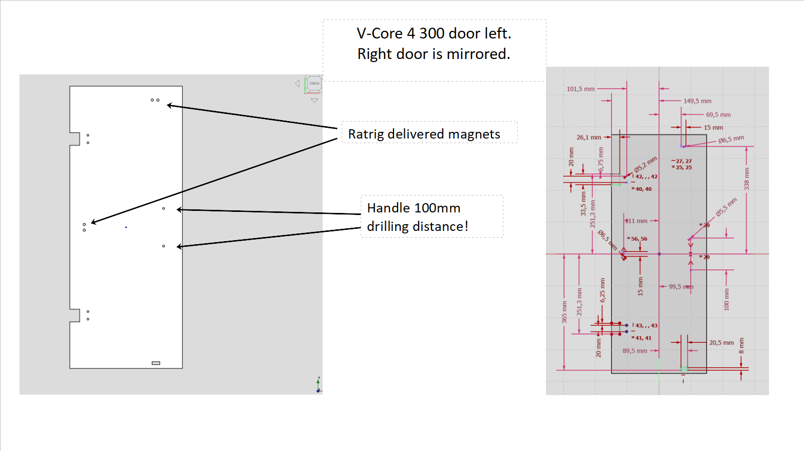 Hinges for split doors for V-Core 4 — miniatura 25