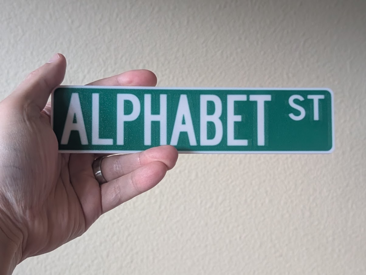 Alphabet St. Street Sign