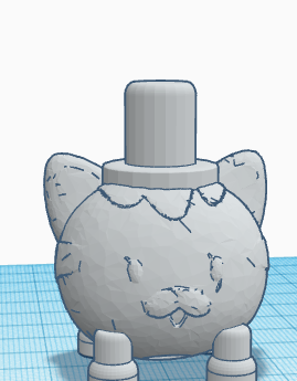 worm cat with legs and hat