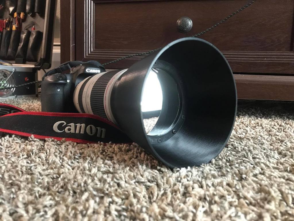 Solar Filter Lens Hood (V2) for Canon 100-400mm (77mm diameter) Astrophotography