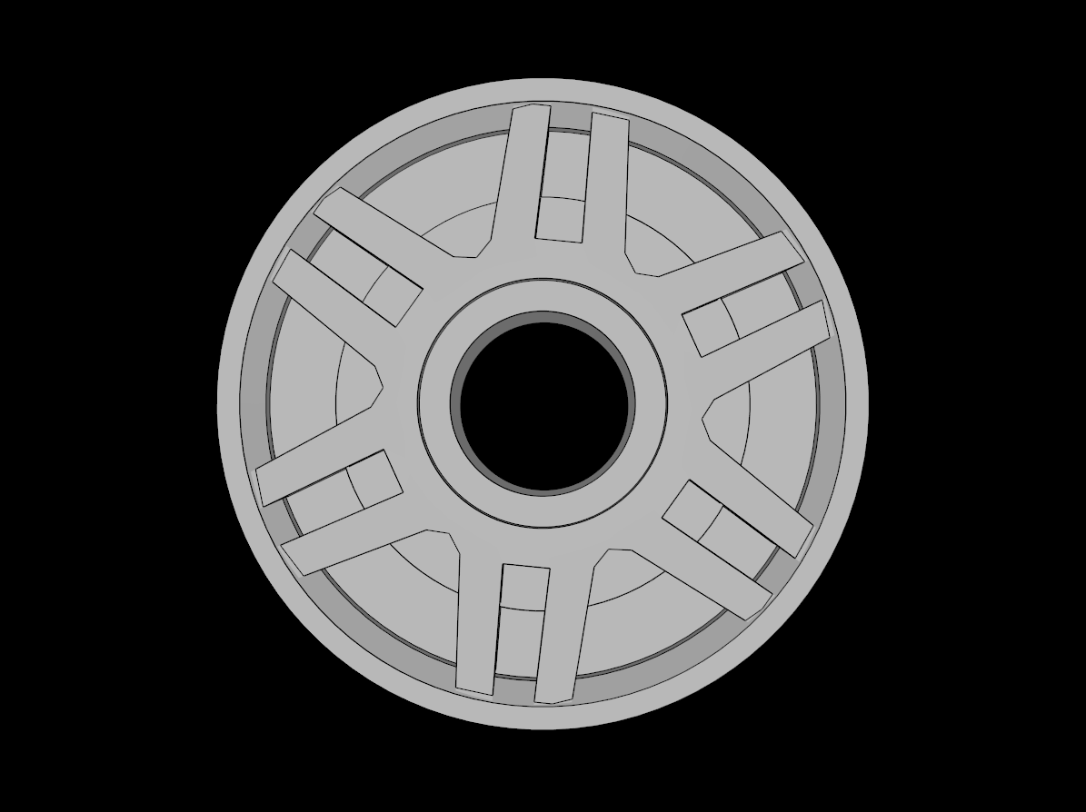 Lego Compatible (13971.dat) Wheel Rim  8 x 18 with Deep Centre Groove, Deep Spokes and Peghole