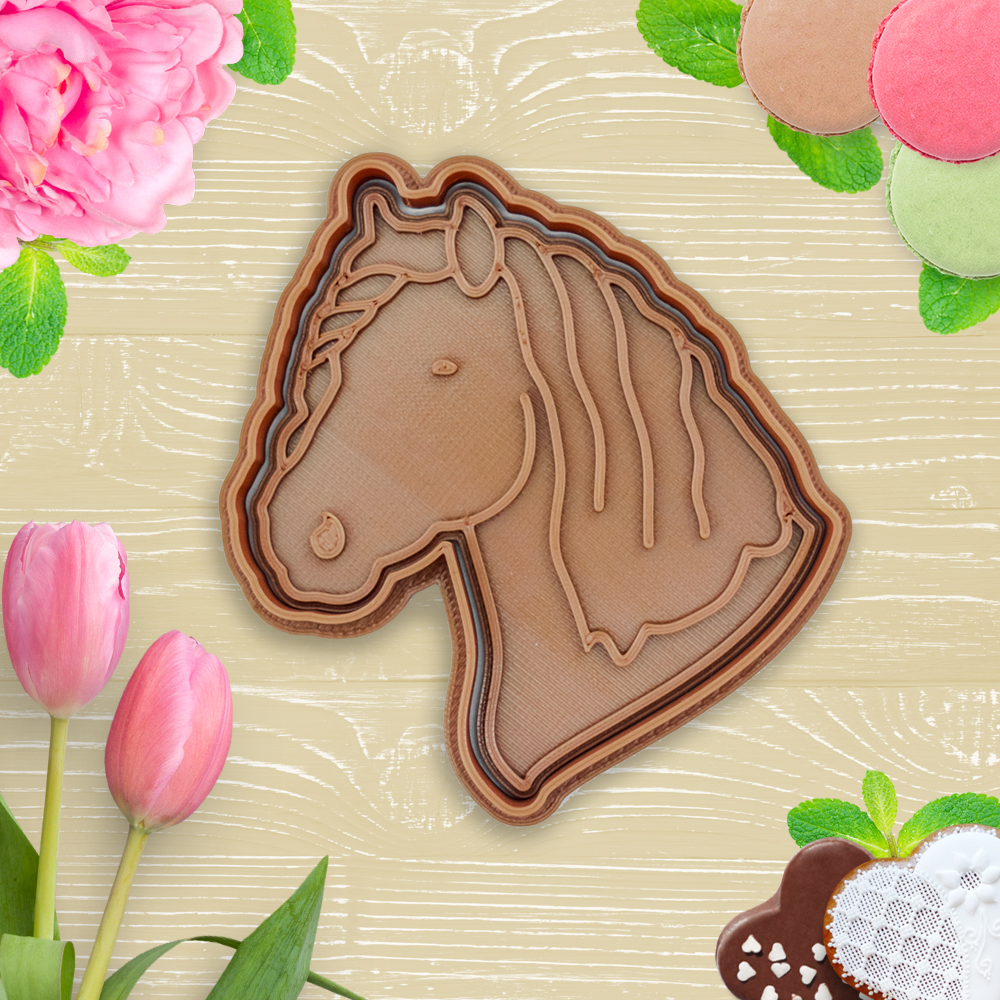 Horse agar head cookie cutter / stamp