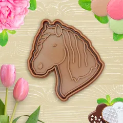 Horse agar head cookie cutter / stamp