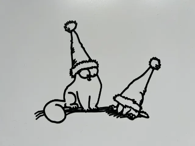 Christmas Simon's Cat Wall Art #2