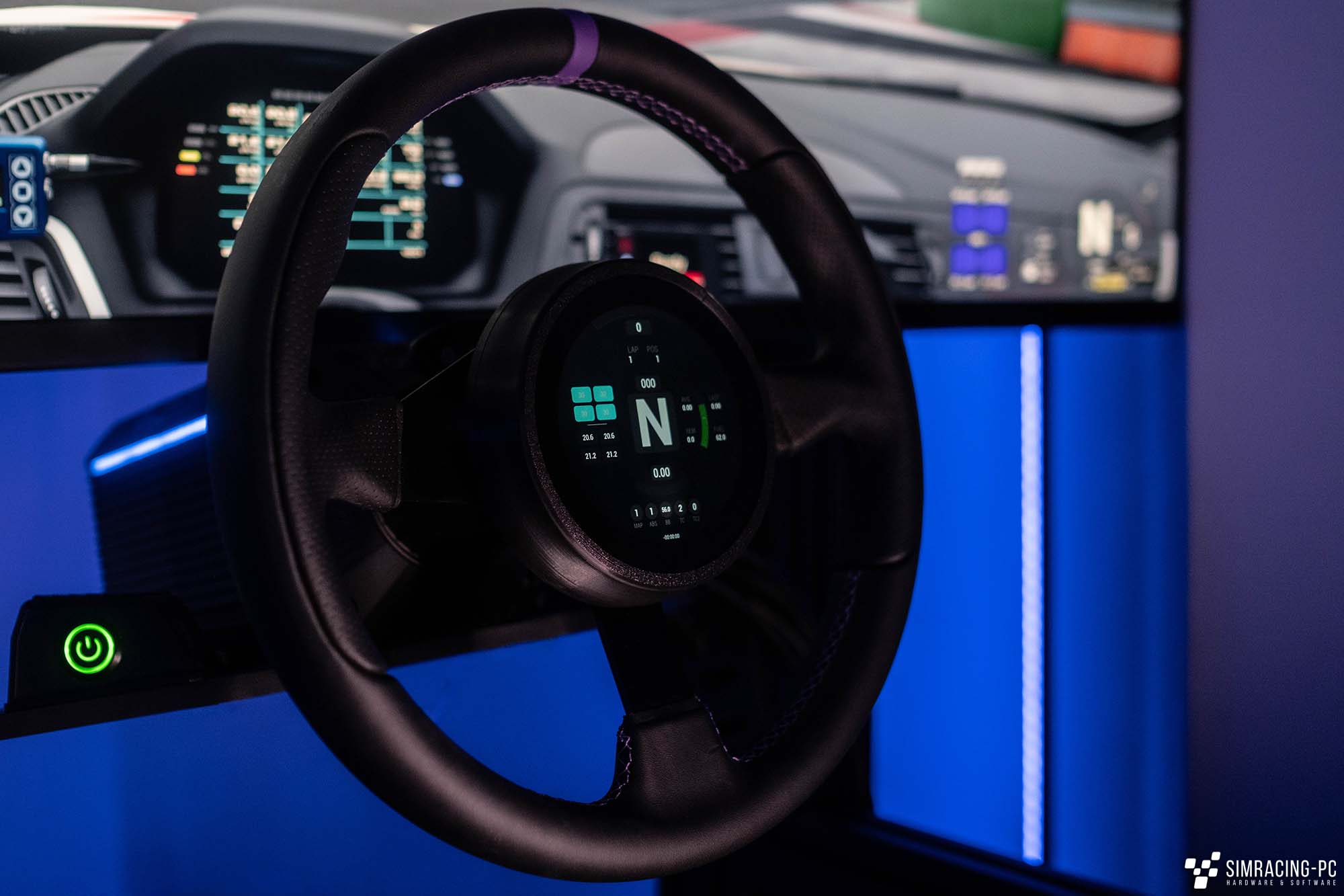 Simracing steering wheel with VoCore 3.4″ screen