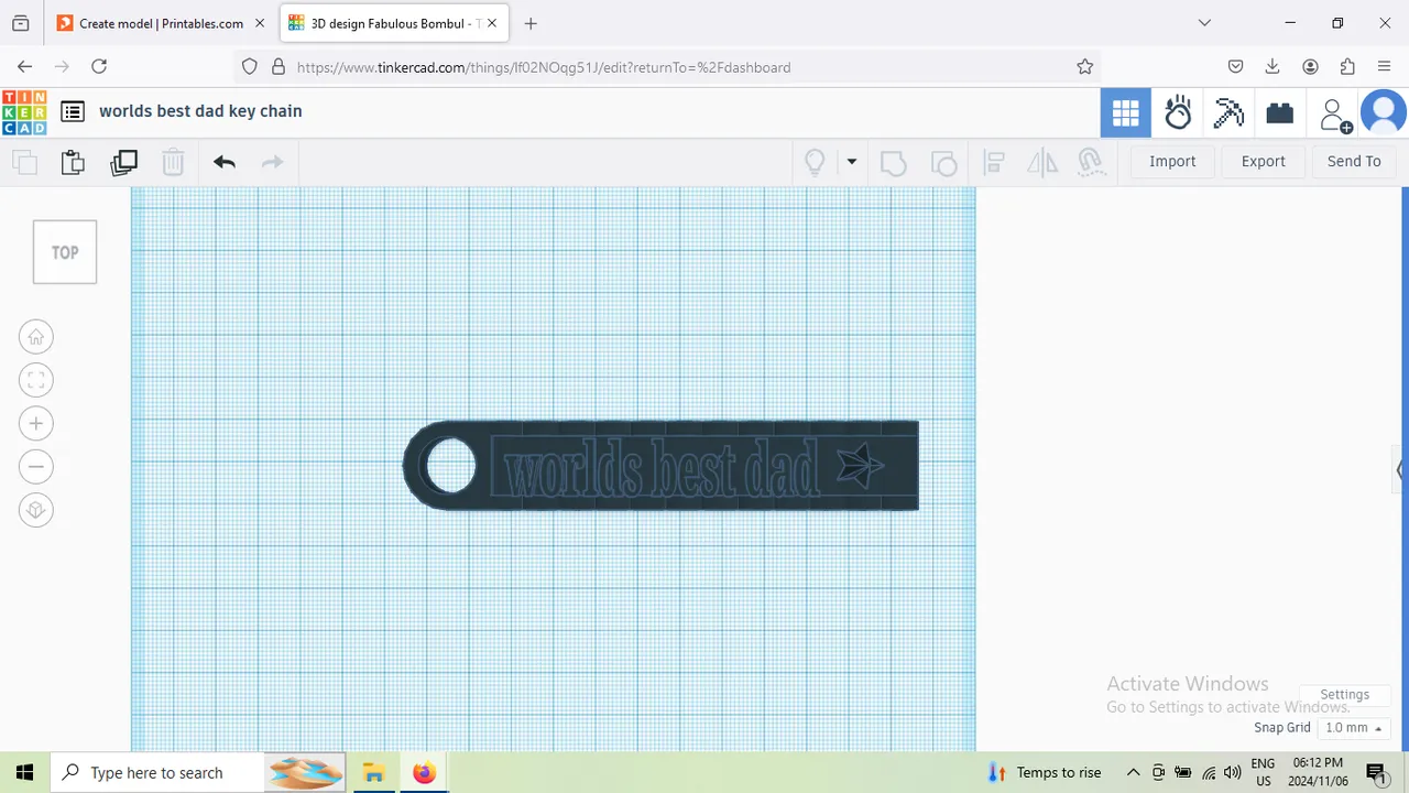 worlds best dad keychain by creater   Download free STL model