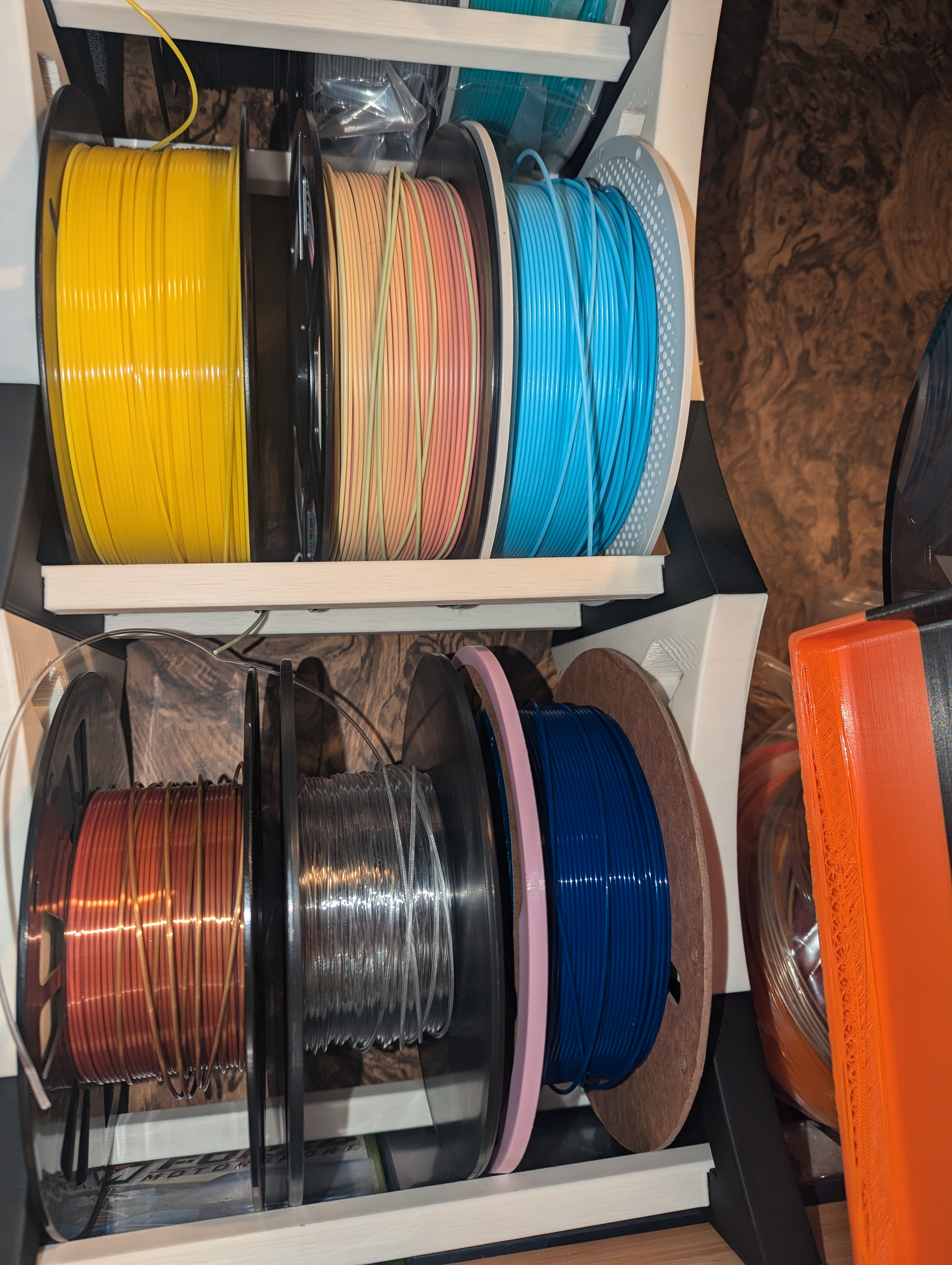 modular/stackable filament rack, Vertical Print Remix (many prints 1 plate)