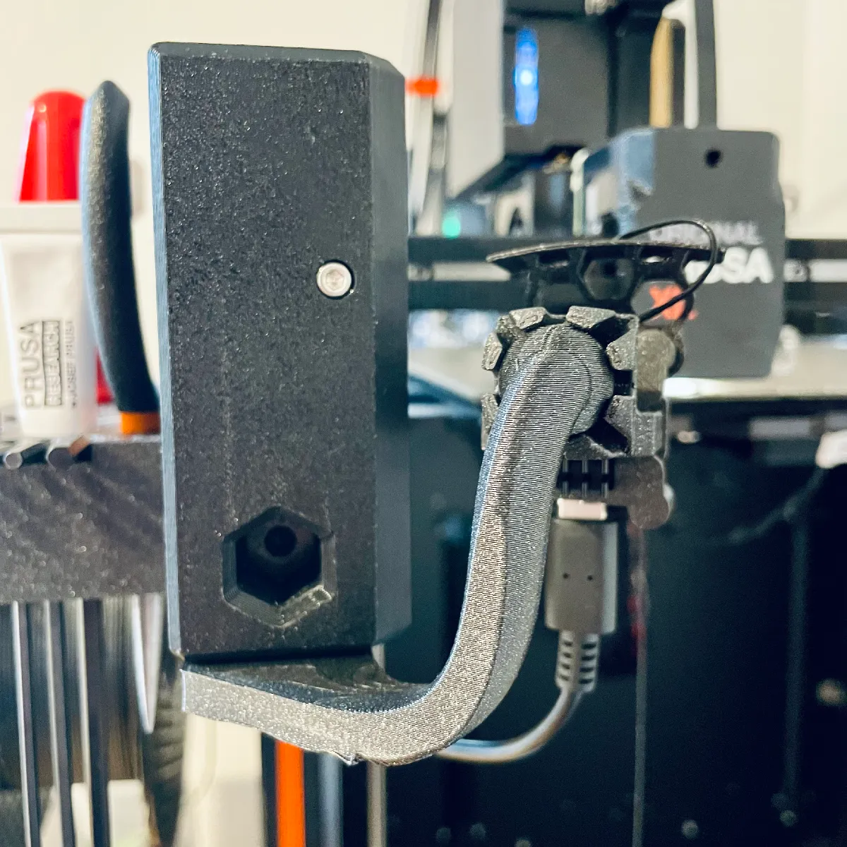 Gray ESP32 CAM case with Prusa XL mount