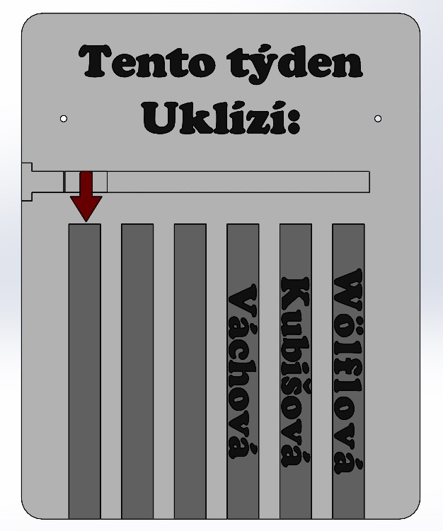 Cedulka Úklid služka 6rodin