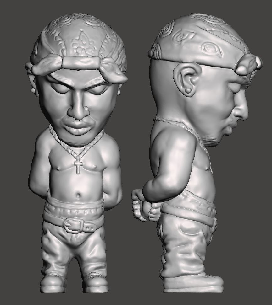 Tupac Mini Statue 3D Scan memorial figure