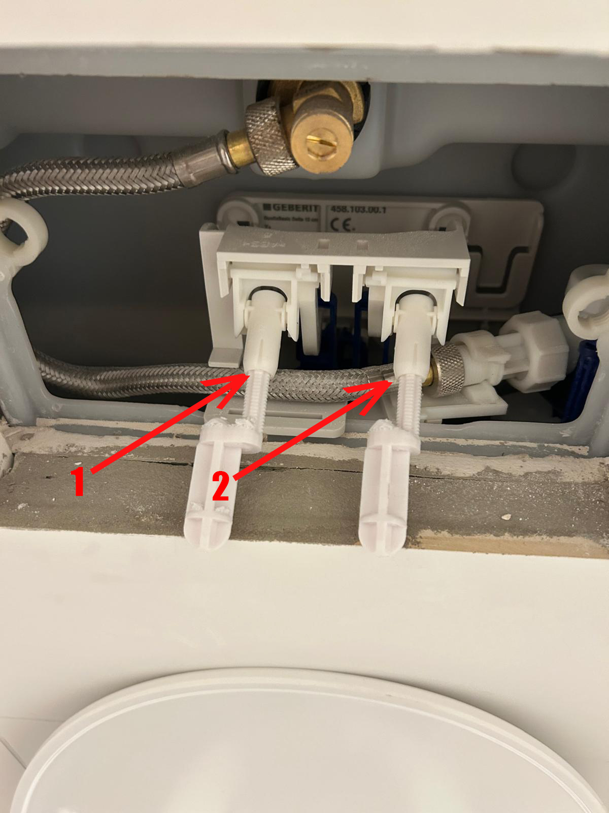 Adapter for Geberit Sigma Flush Plate on UP100 Cistern